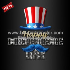 July 4th Rhinestone Heat Transfer Happy Independence Day Printing Vinyl Wholesale